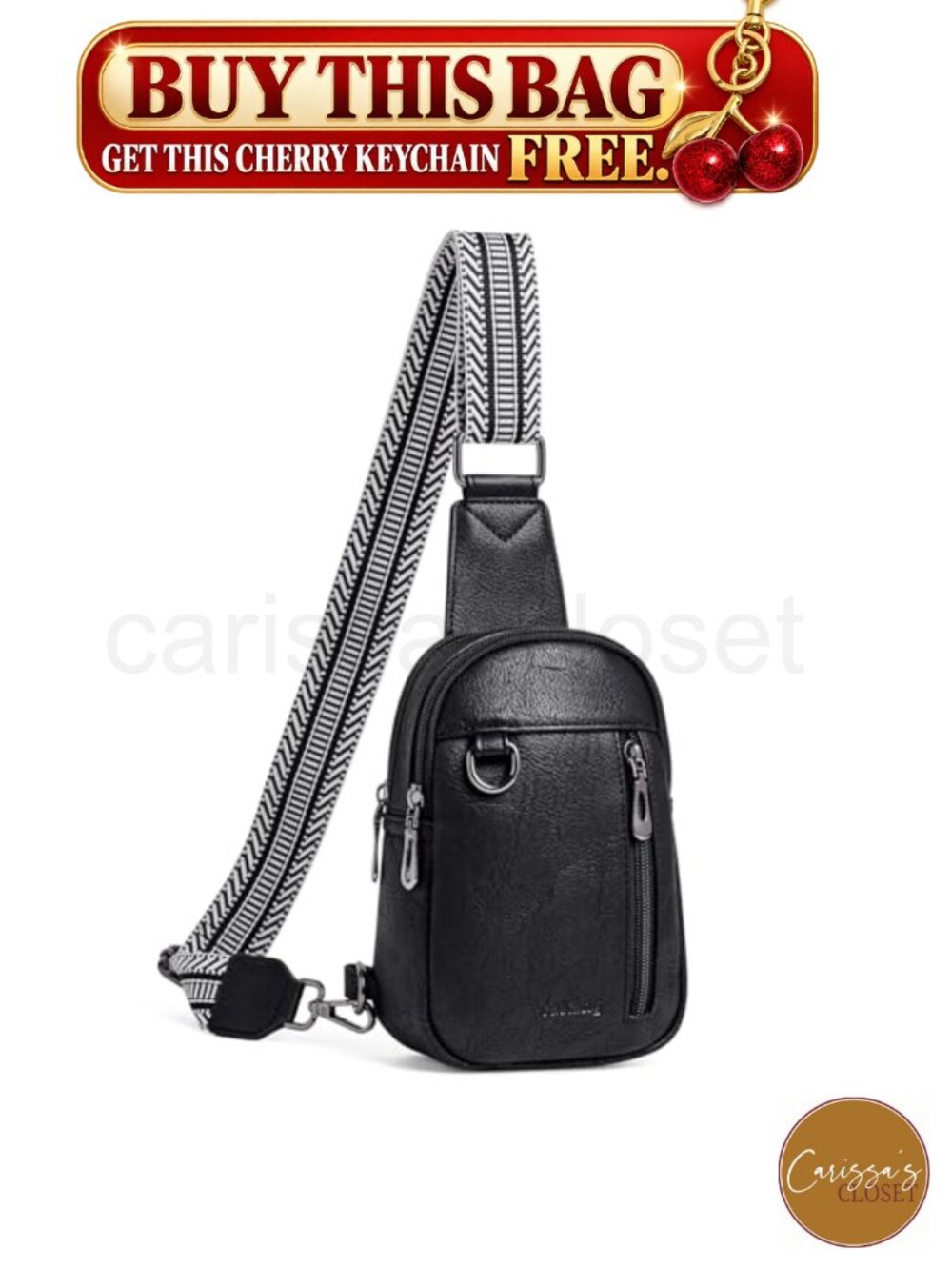 ✨ Vegan Leather Sling Bag Crossbody Fanny Pack Daypack Travel Purse